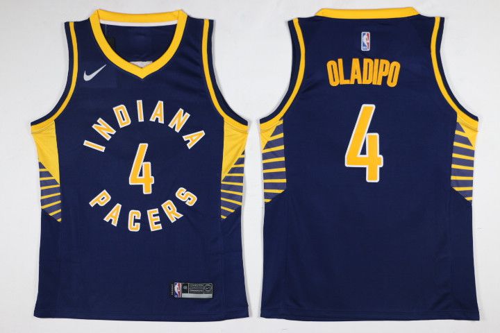 Men Indiana Pacers #4 Oladipo Blue Nike NBA Jerseys->->NBA Jersey